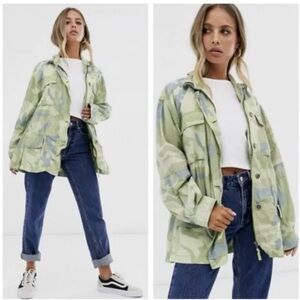 Free People Green Lead the way Camouflage Jacket
